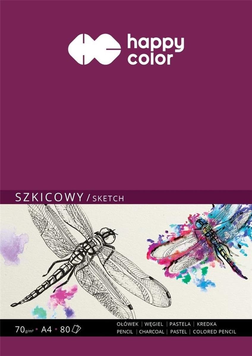 Szkicownik A5 klejony 80 ark.70gsm Happy Color