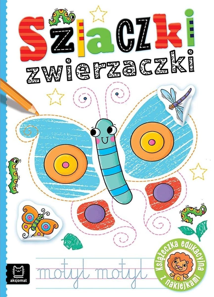 Szlaczki Zwierzaczki. Książka dla dzieci, edukacyjna z naklejkami