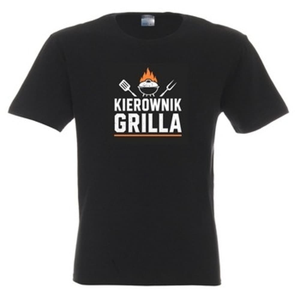 T-shirt męski z nadrukiem Grill L czarny