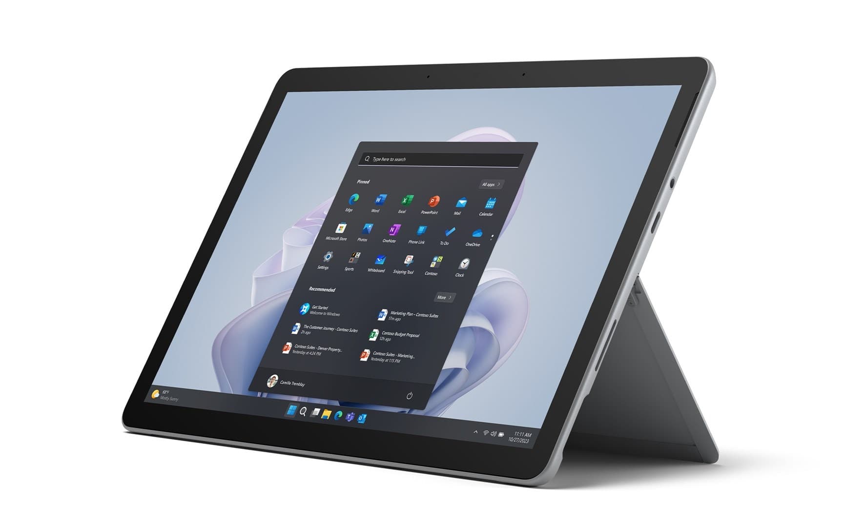 Tablet Microsoft Surface Go 4 Intel® N 128GB 26,7cm (10.5") 8GB Wi-Fi 6 (802.11ax) Windows 11 Pro Platynowy