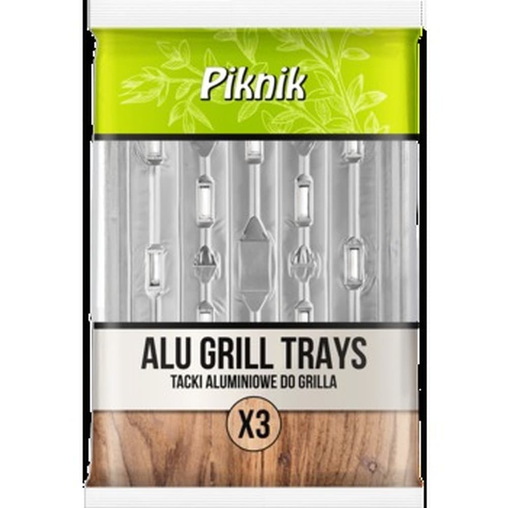 Tacki aluminiowe do grilla 23x16 cm, 3 sztuki
