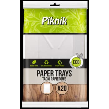 Tacki papierowe prostokątne do pikniku 20 sztuk