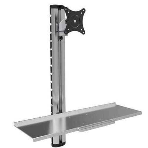 Techly uchwyt / stojak do monitora 68,6 cm (27") Ścienny Srebrny