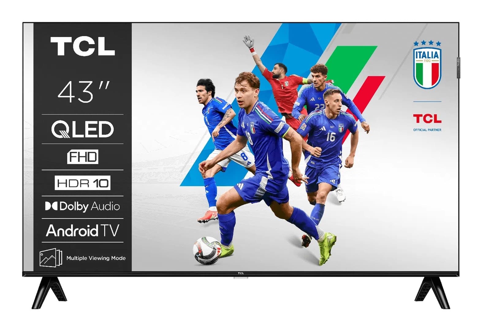 Telewizor QLED TCL 43 cale Full HD Google TV Android Dolby Digital Plus DVB-T2 Czarny