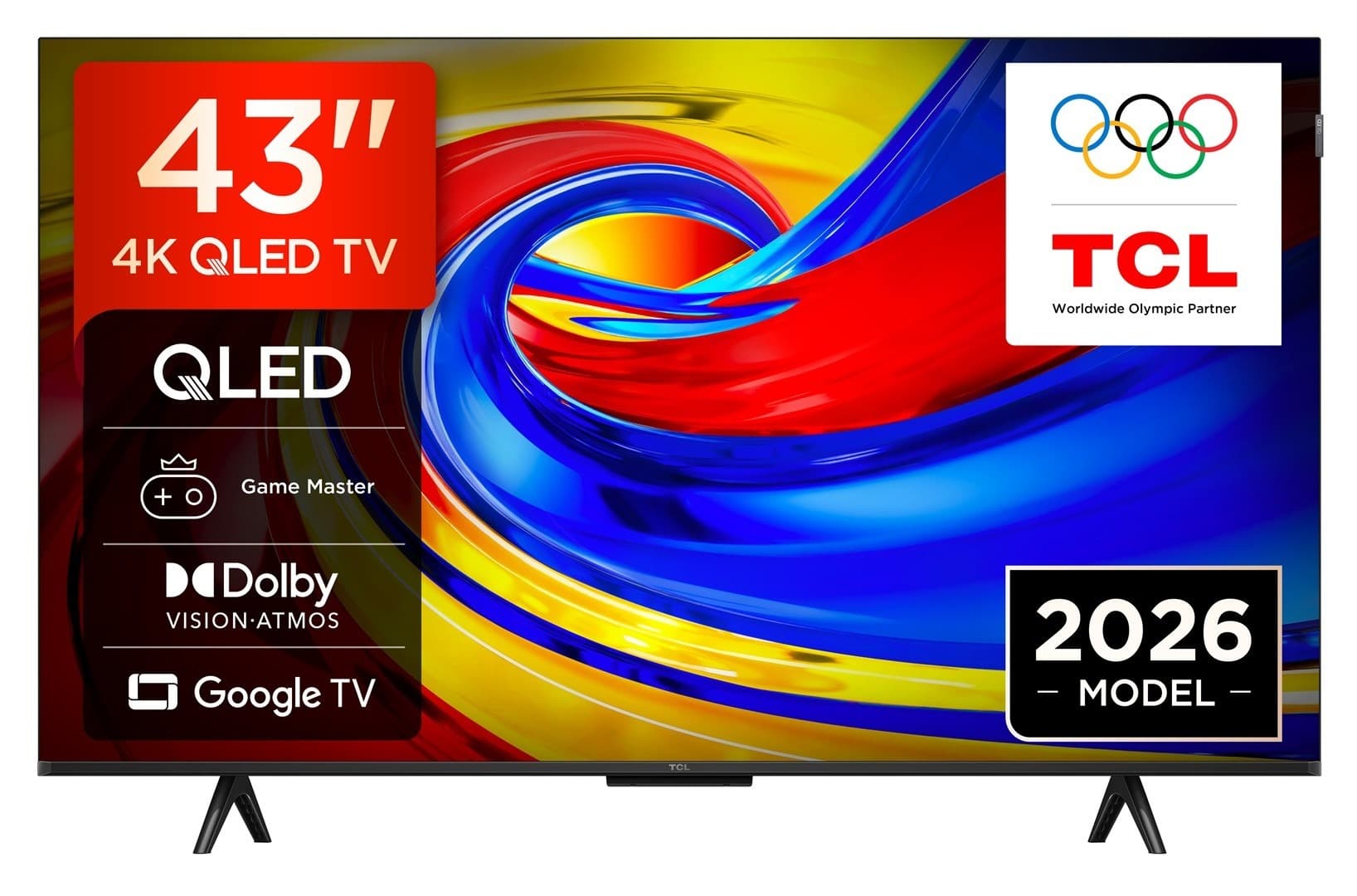 Telewizor TCL 43P7L 109 cm (43") 4K Ultra HD Smart TV Google TV QLED Czarny 400 cd/m²
