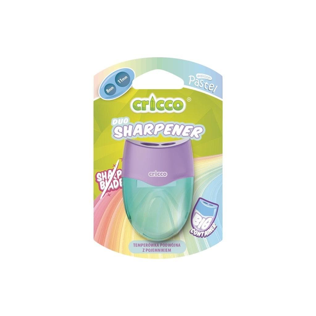 Cricco Temperówka Podwójna owalna pastelowa z pojemnikiem