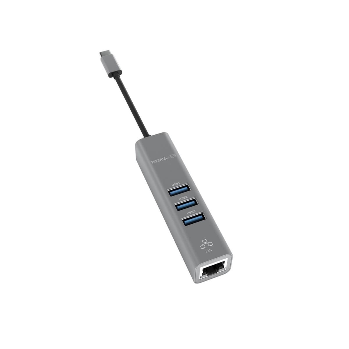 Terratec Connect c2 USB-C Hub 3x USB-A, Ethernet, Srebrny