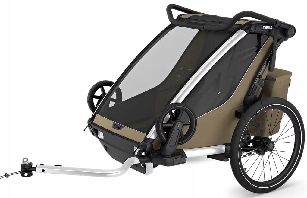 Thule Chariot Cross 2 Double - przyczepka rowerowa dla dwójki dzieci, khaki