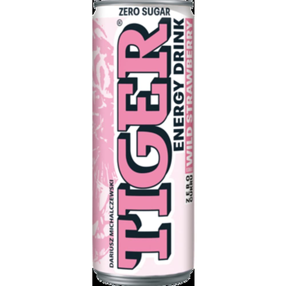 Tiger Zero Sugar o smaku Wild Strawberry gazowany napój energetyzujący 250 ml