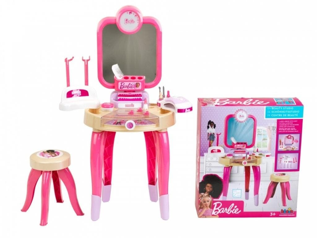 Toaletka dla lalek Barbie z lustrem i suszarką do paznokci