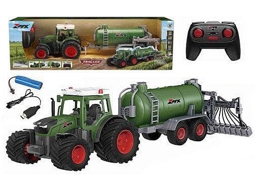 Traktor rolniczy z cysterną na radio do ładowania USB 49 cm