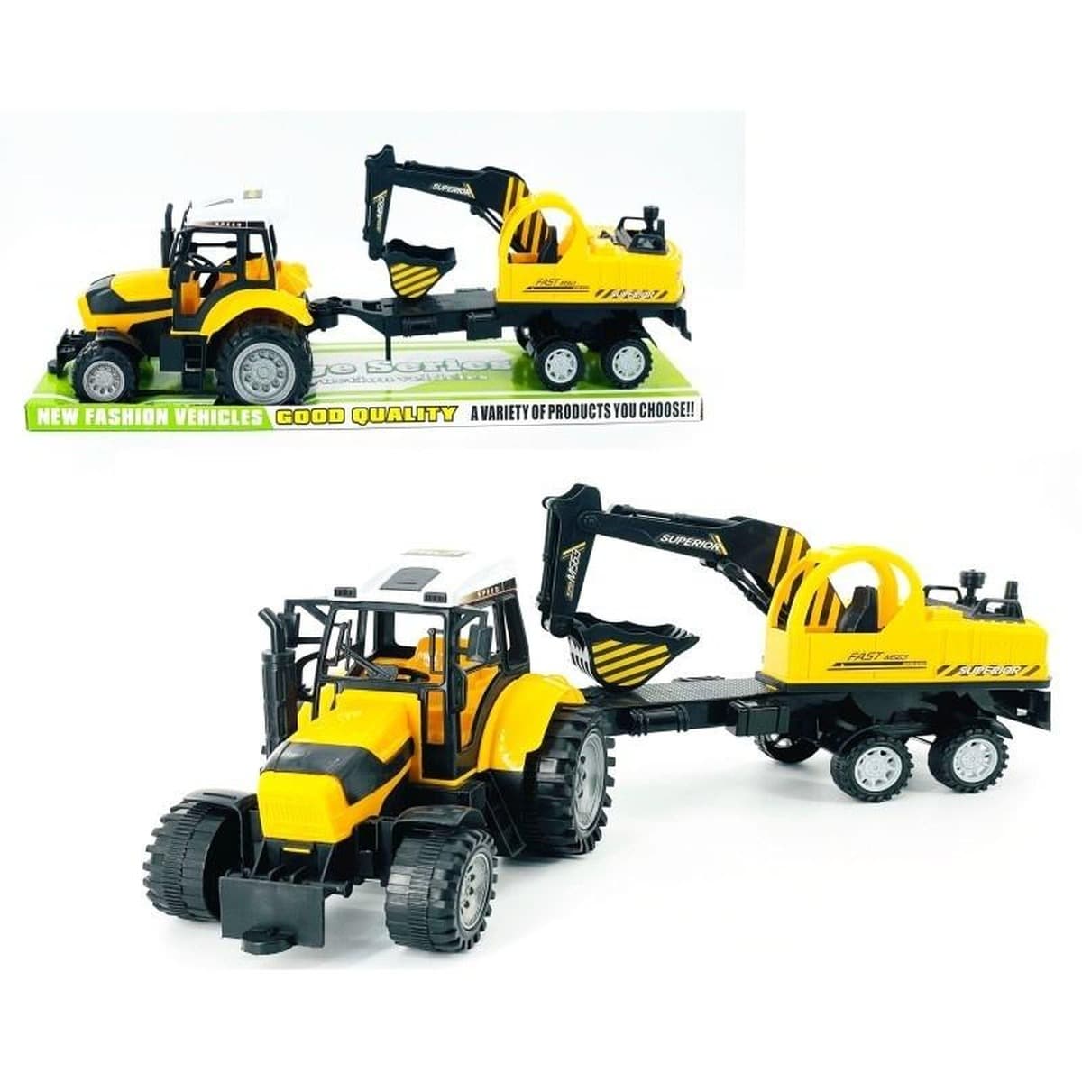 Traktor z koparką dla dzieci Macyszyn Toys 153x555 mm