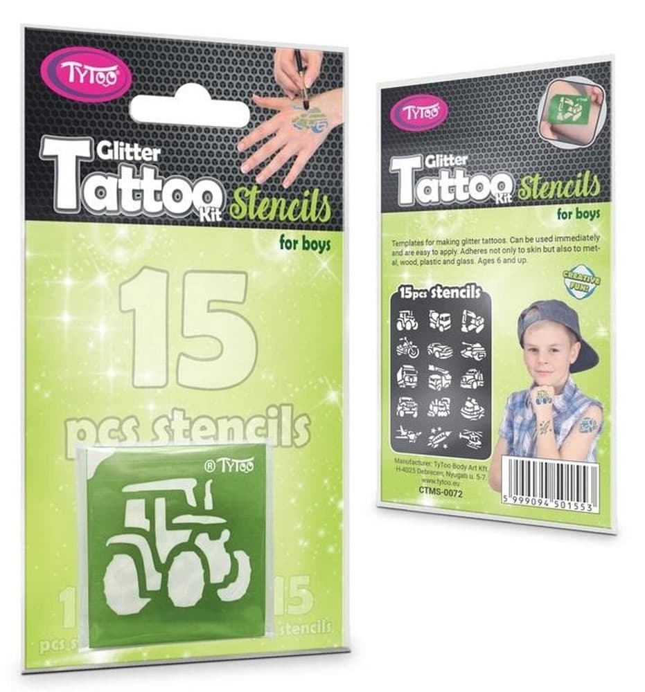 Tytoo Szablony do tatuaży Pojazdy 15 sztuk