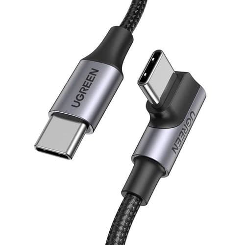 Ugreen Kabel USB-C USB-C 100W PD 1m Czarny Kątowy