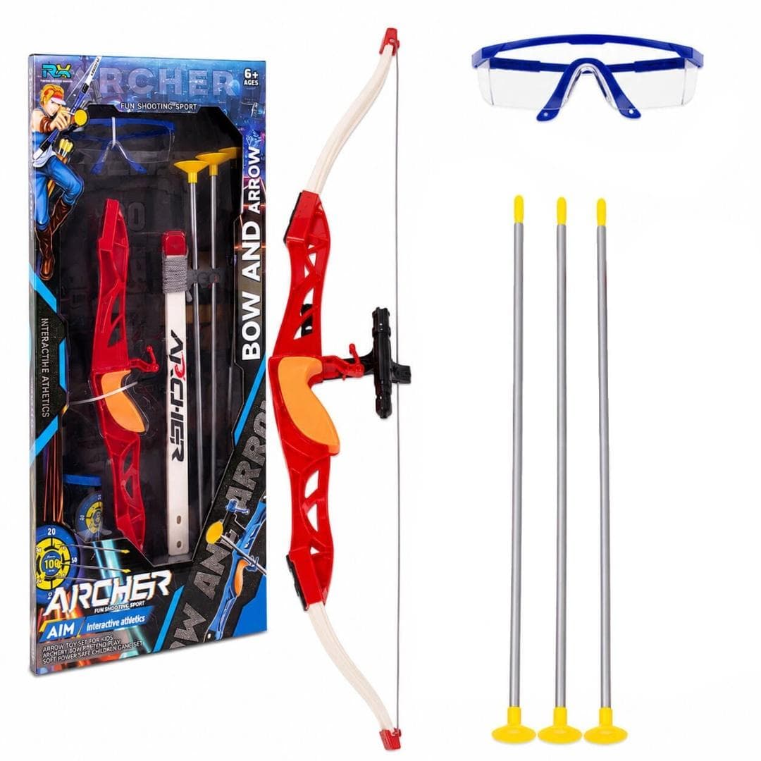 Łuk zabawkowy 95 cm z 3 strzałami i kaburą