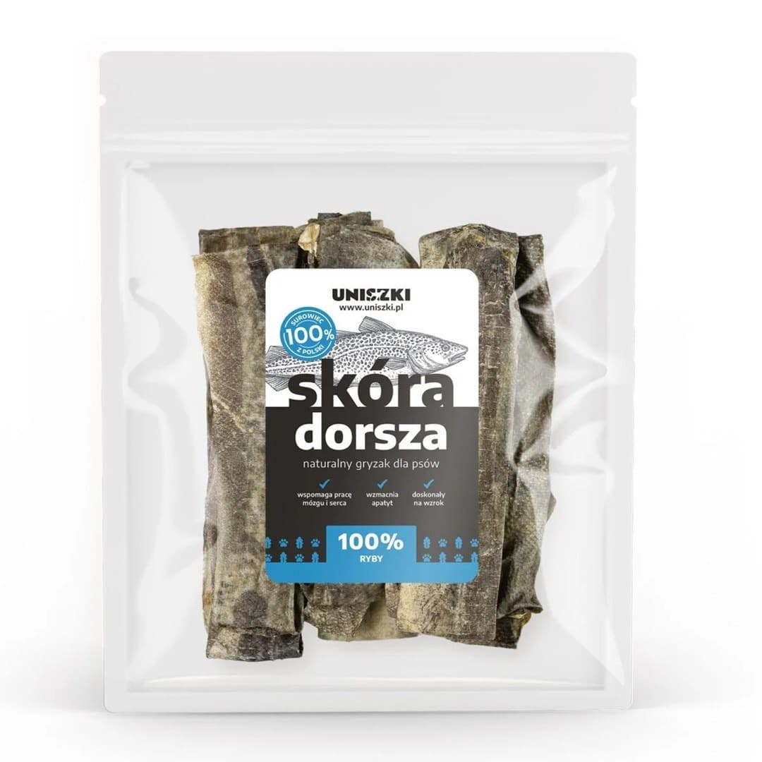 Przysmak dla Psa Uniszki Skóra Dorsza Suszona 100g