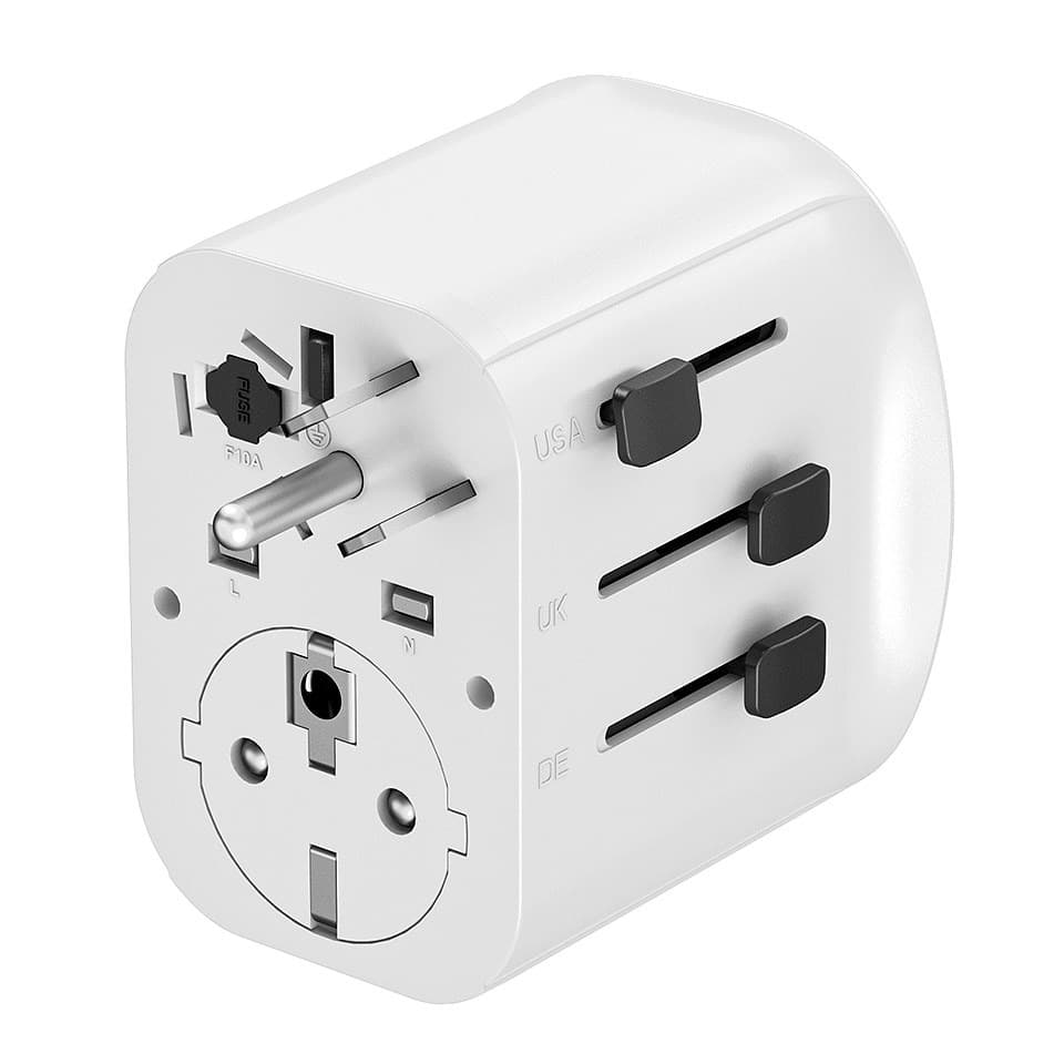 Uniwersalny adapter podróżny Gembird z uziemieniem 15W, biały