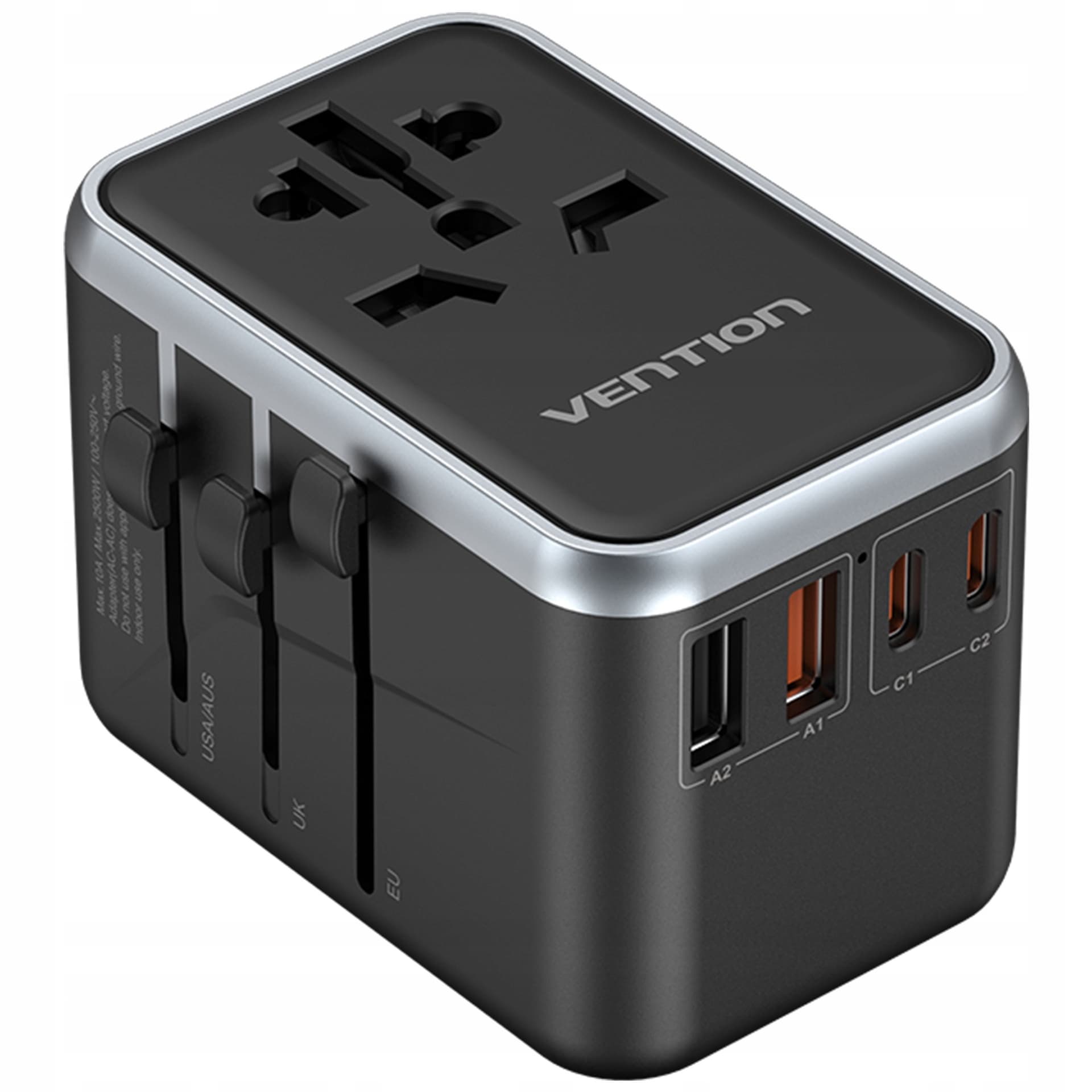 Uniwersalny adapter podróżny Vention 65W GaN