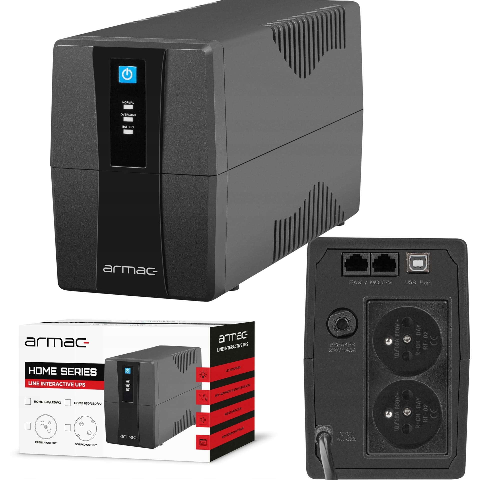 UPS ARMAC HOME LITE LINE-INT 2XSCHUKO HL850F/LEDV2