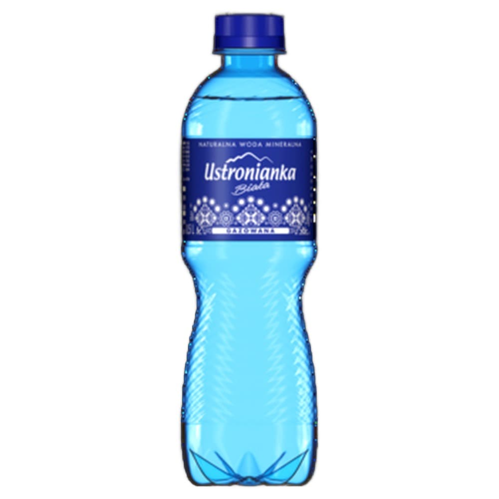 Ustronianka Biała Naturalna Woda Mineralna gazowana 0,5l kaucja