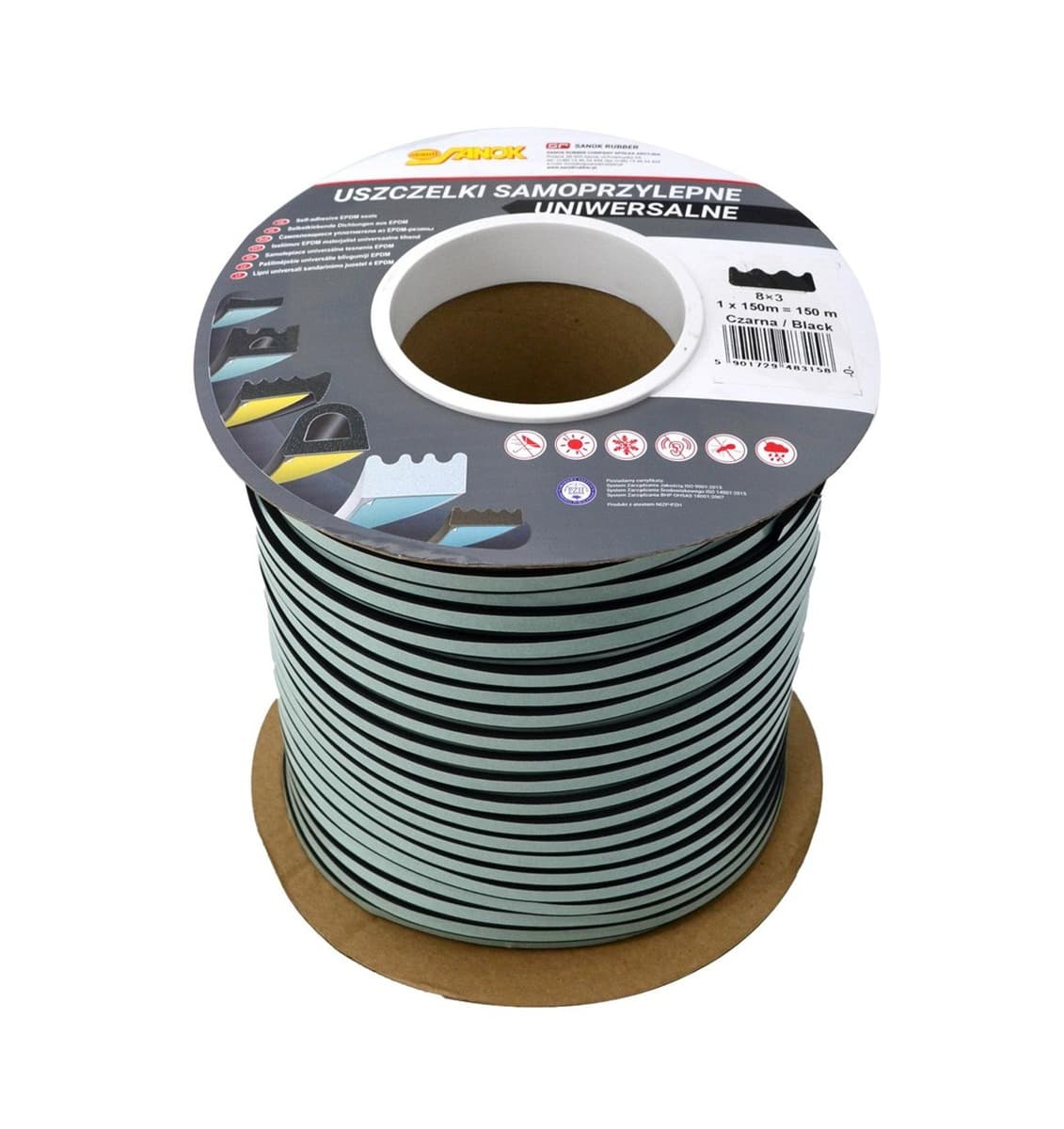 Uszczelka DGP 8x3 CZARNA 150mb
