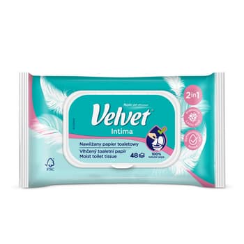 Velvet Papier Toaletowy Nawilżany Intima 48 sztuk