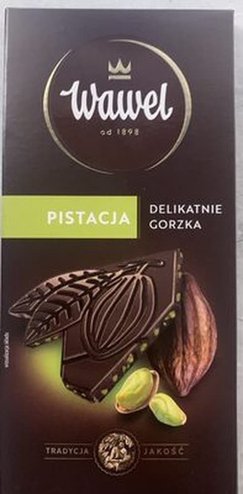 Wawel Czekolada Premium Delikatnie Gorzka Pistacja 90g