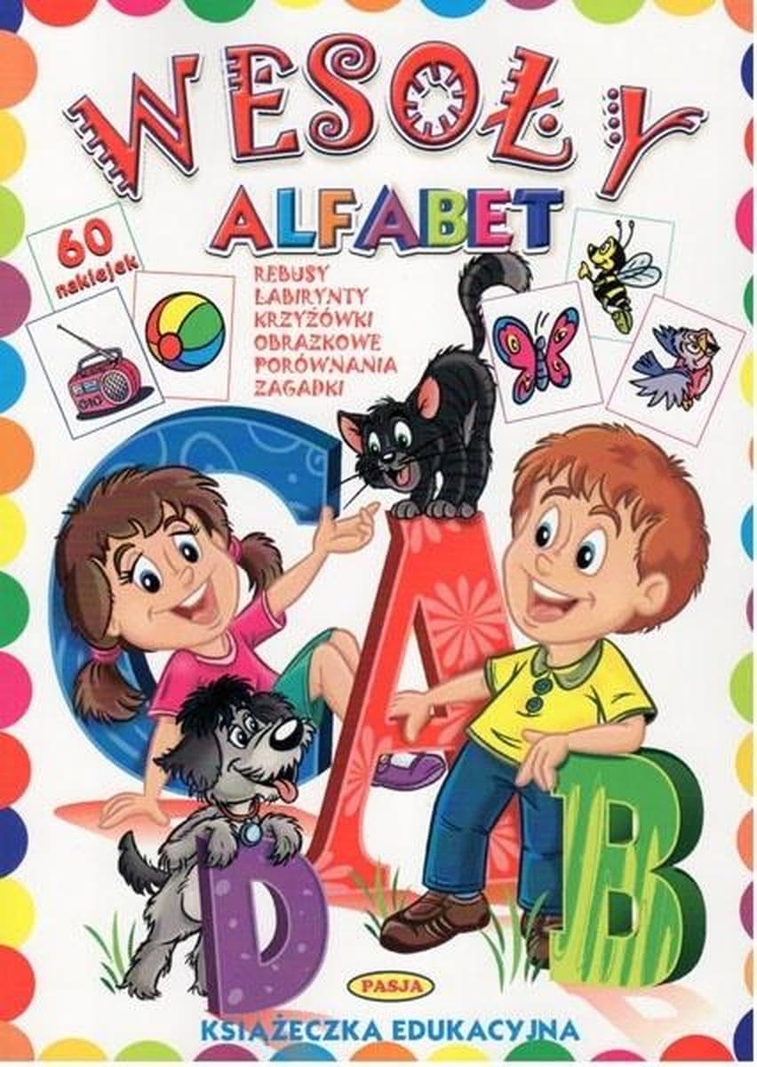 Wesoły Alfabet Książka dla Dzieci z Łamigłówkami