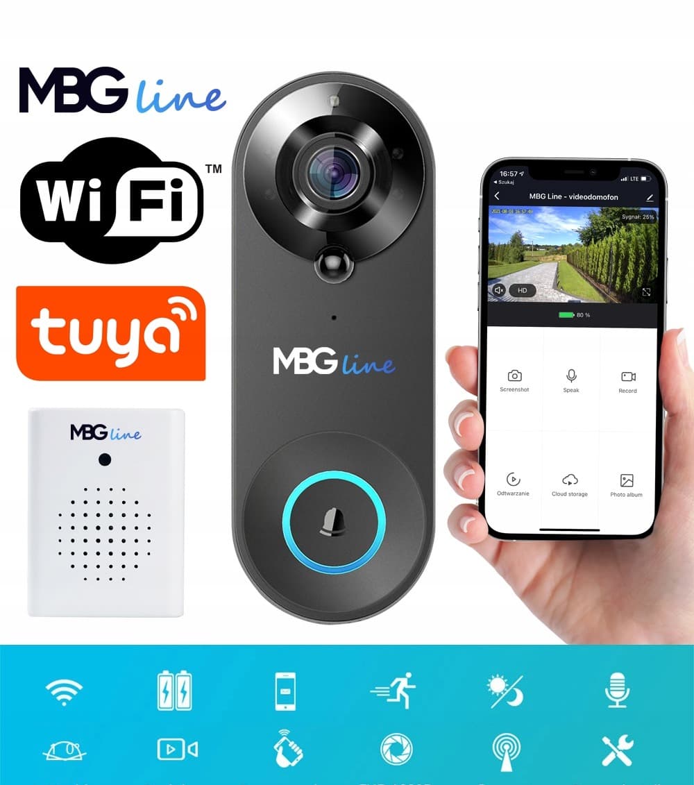 Wideodomofon MBG line SF W3 w kolorze czarnym