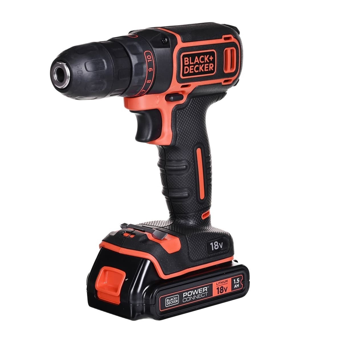 Wiertarko-wkrętarka akumulatorowa BLACK+DECKER 18V 2x1,5Ah 30 Nm