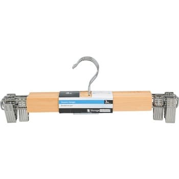 Wieszak na spodnie drewno z metalem Shima zestaw 3 sztuk brązowy 33x12x2,7 cm