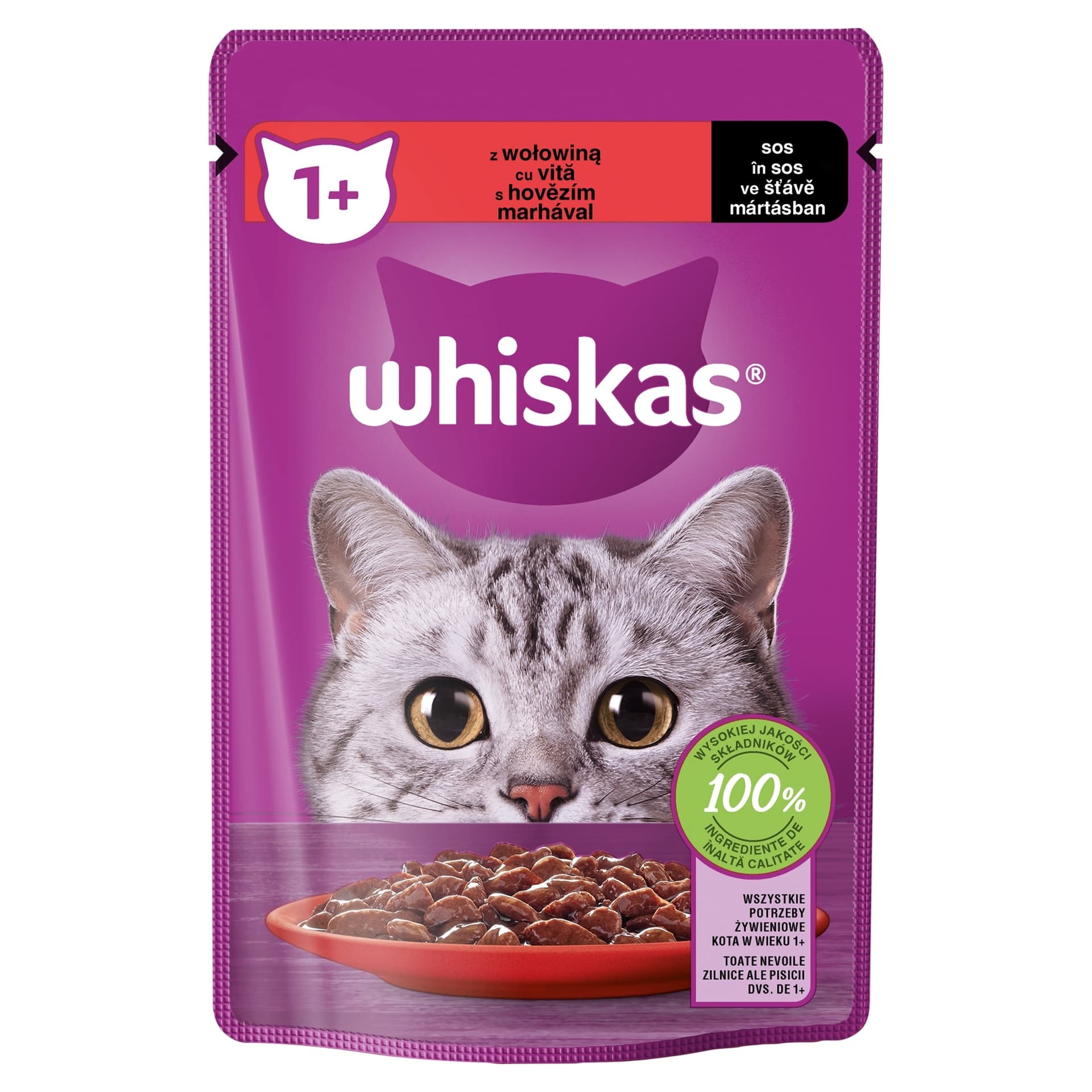 Whiskas Saszetka Sos z wołowiną 85 g