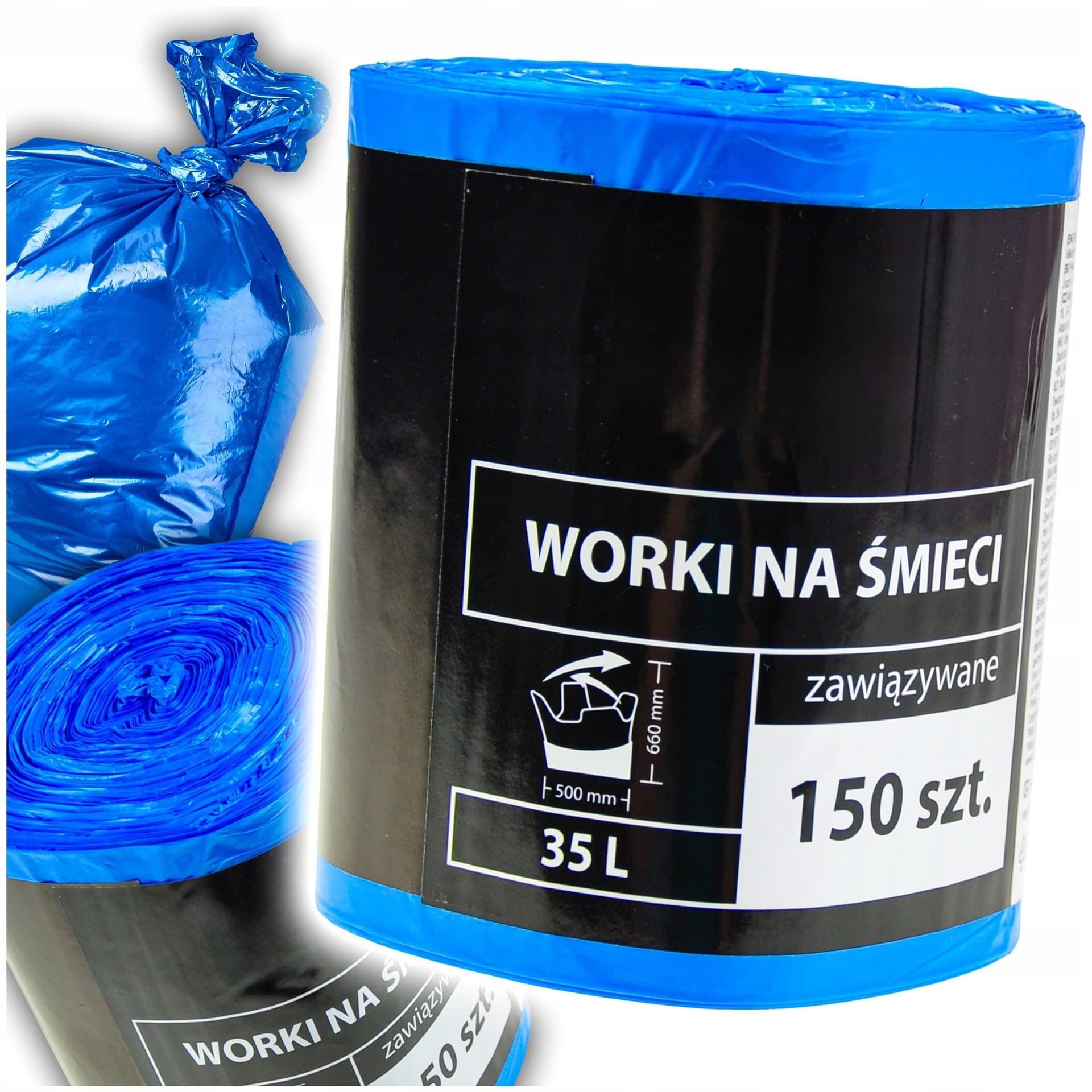 viGO! Worki LD transparentne z uszami, 120L, 26 szt.