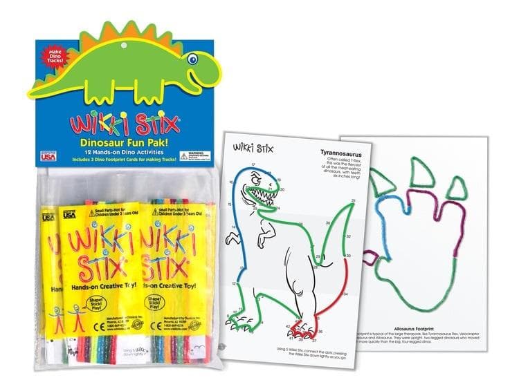 Woskowe sznureczki Wikki Stix Party Dino 12 zestawów
