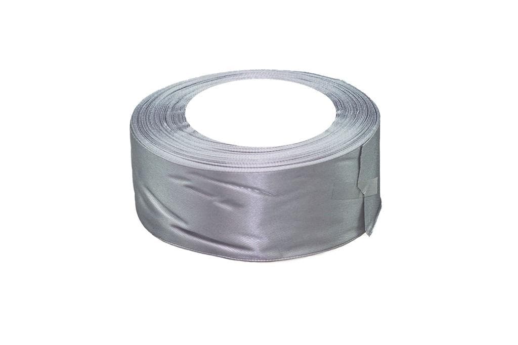 Wstążka satynowa srebrna 25 mm x 32 m