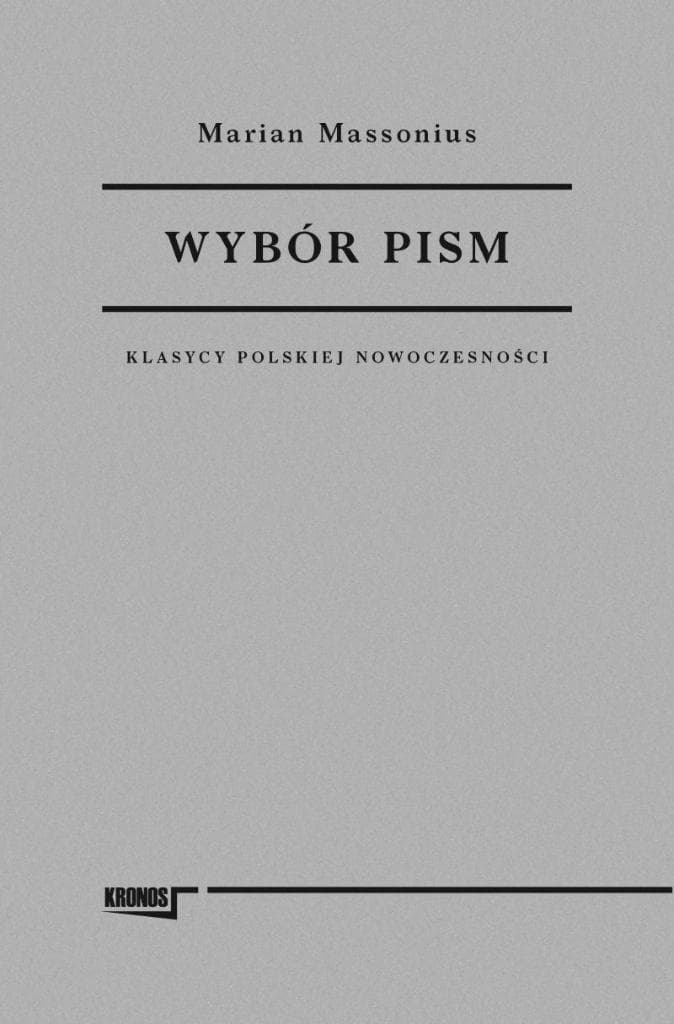 Wybór pism Mariana Massoniusa wydanie Kronos 2024
