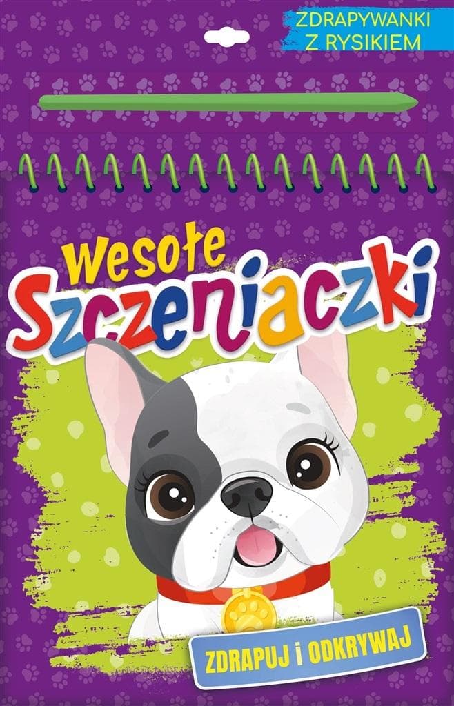 Wydrapywanka dla dzieci Wesołe szczeniaczki Buldog 20 stron