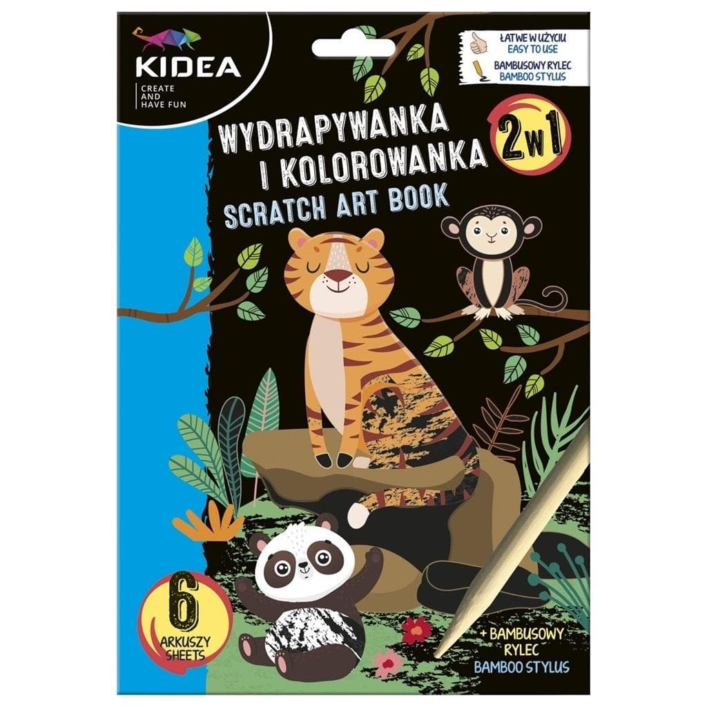 Kidea Wydrapywanka i Kolorowanka 2w1 Zwierzęta