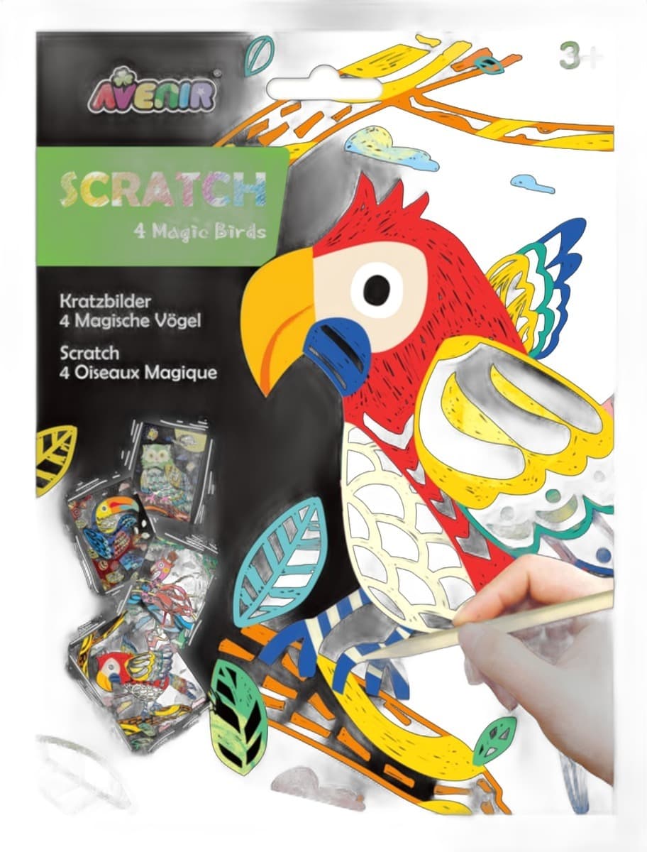 Wydrapywanka magiczne ptaki 4 sztuki