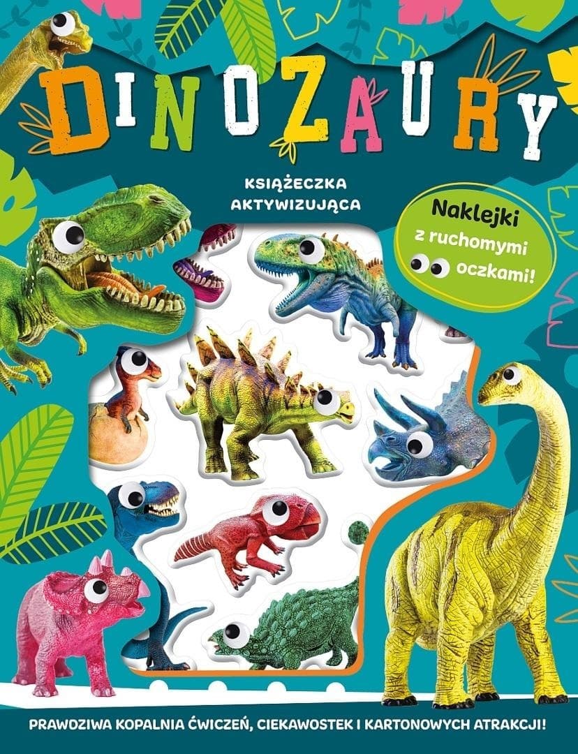 Wypukłe naklejki Dinozaury z ruchomymi oczkami