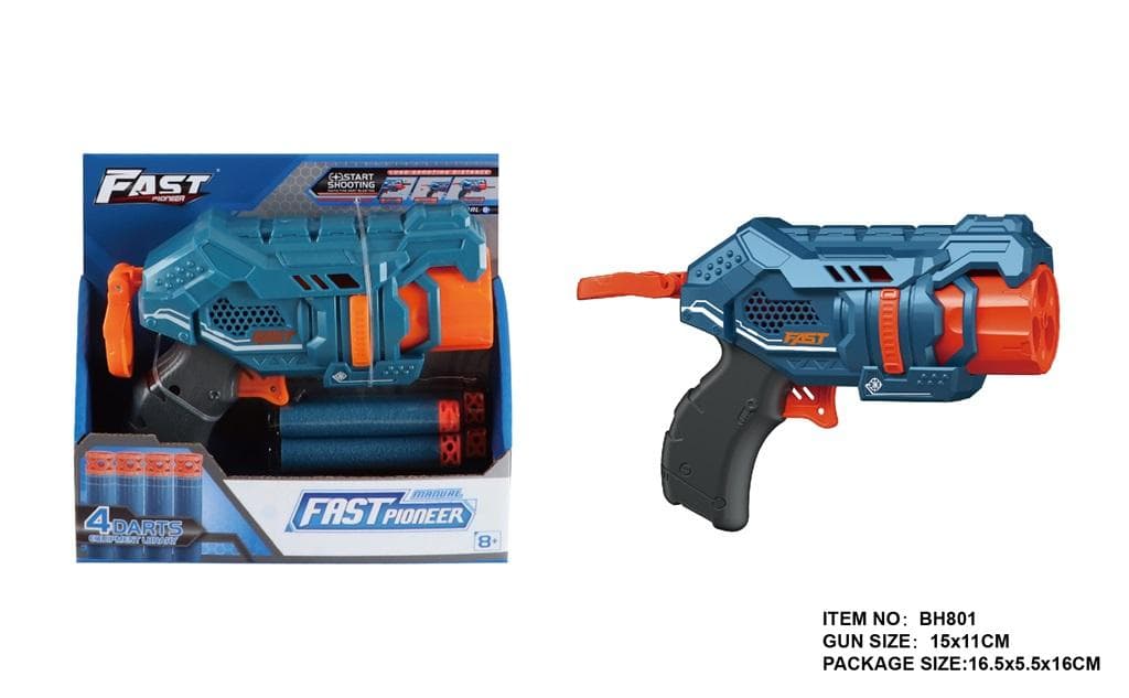 Wyrzutnia pocisków z obrotowym mechanizmem strzału, zasięg 5-10 m