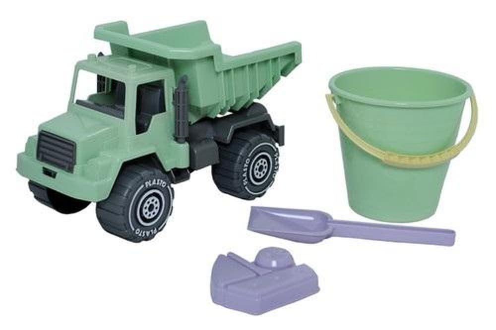Wywrotka dla dzieci 30 cm z bioplastiku z akcesoriami do piasku
