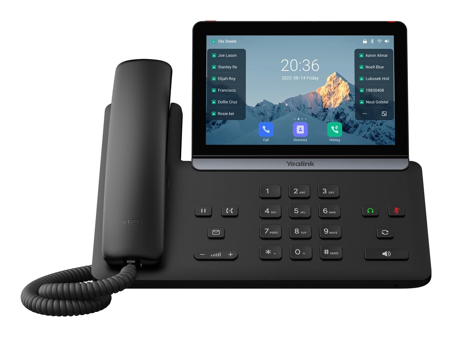Yealink T88W telefon VoIP Czarny LCD 7" dotykowy, Gigabit Ethernet, PoE, 12 kont VoIP