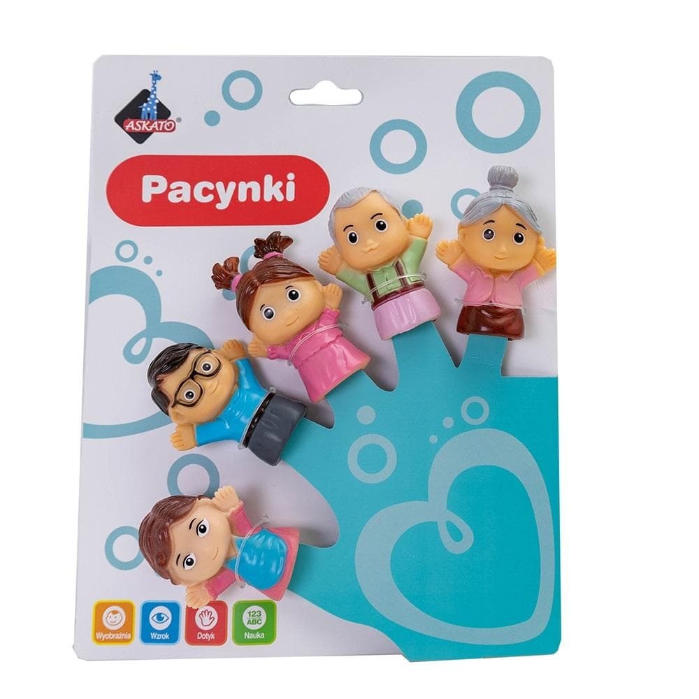 Zabawka Pacynki na palce rodzina zwierząt 5 sztuk