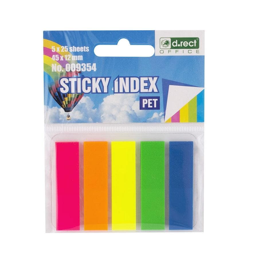 Zakładki indeksujące PET 45x12 mm D.RECT