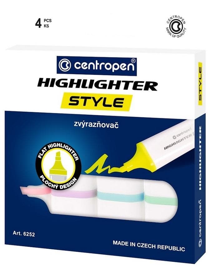 Zakreślacz Centropen Flexi pastelowy 4 kolory