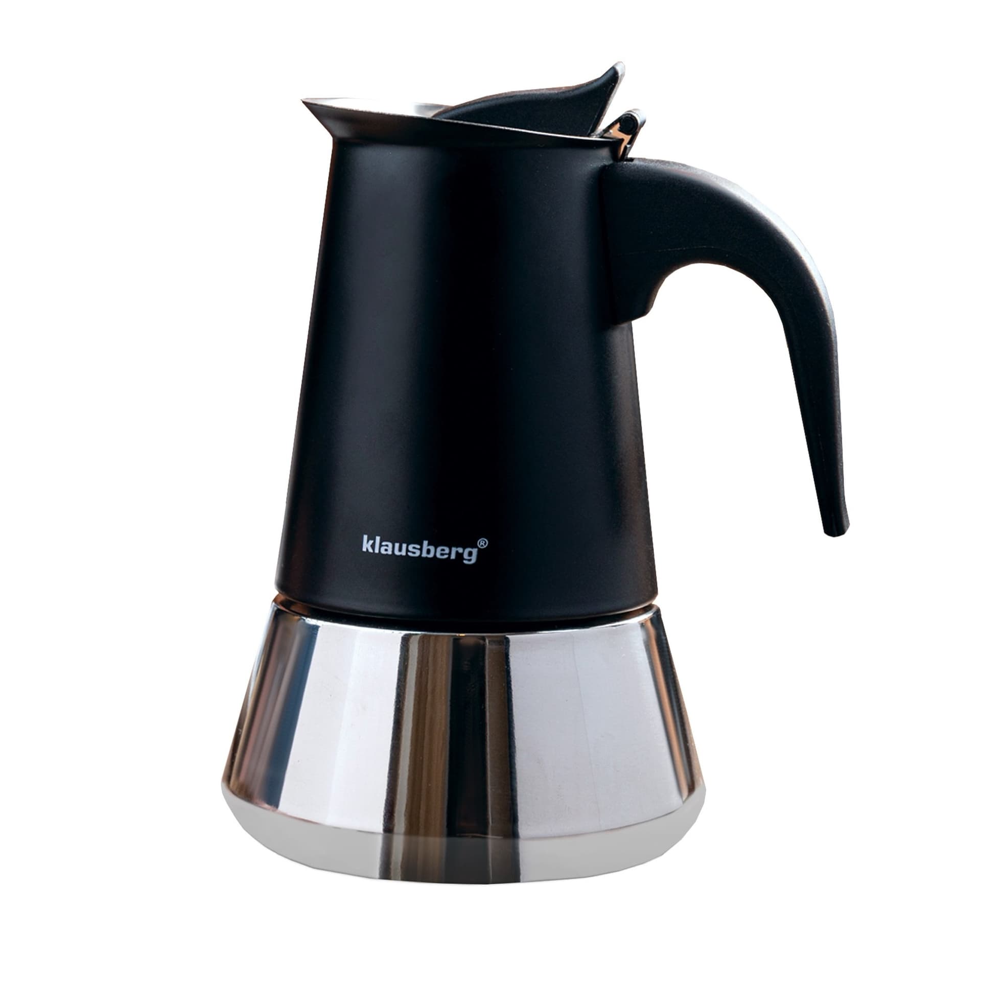 Zaparzacz do kawy espresso, stal nierdzewna, 4 filiżanki, czarny/srebrny, Klausberg, KB-7844