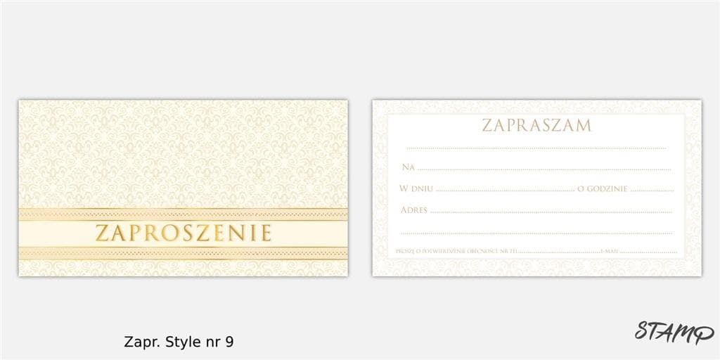 Zaproszenia Style B6 z kopertą, okolicznościowe, wzór 11, 10 sztuk