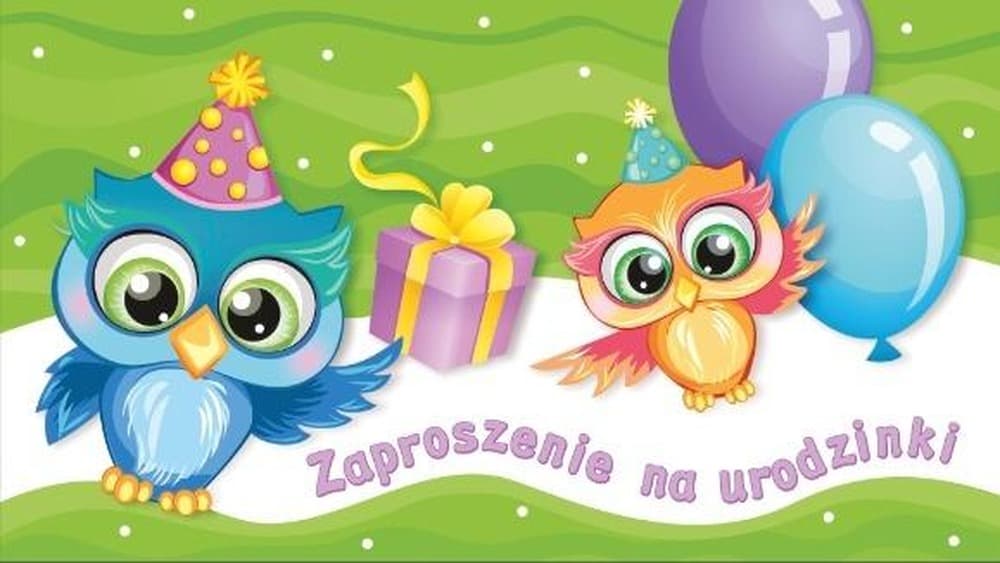Zaproszenia urodzinowe dla dzieci brokatowane 10 sztuk z kopertami