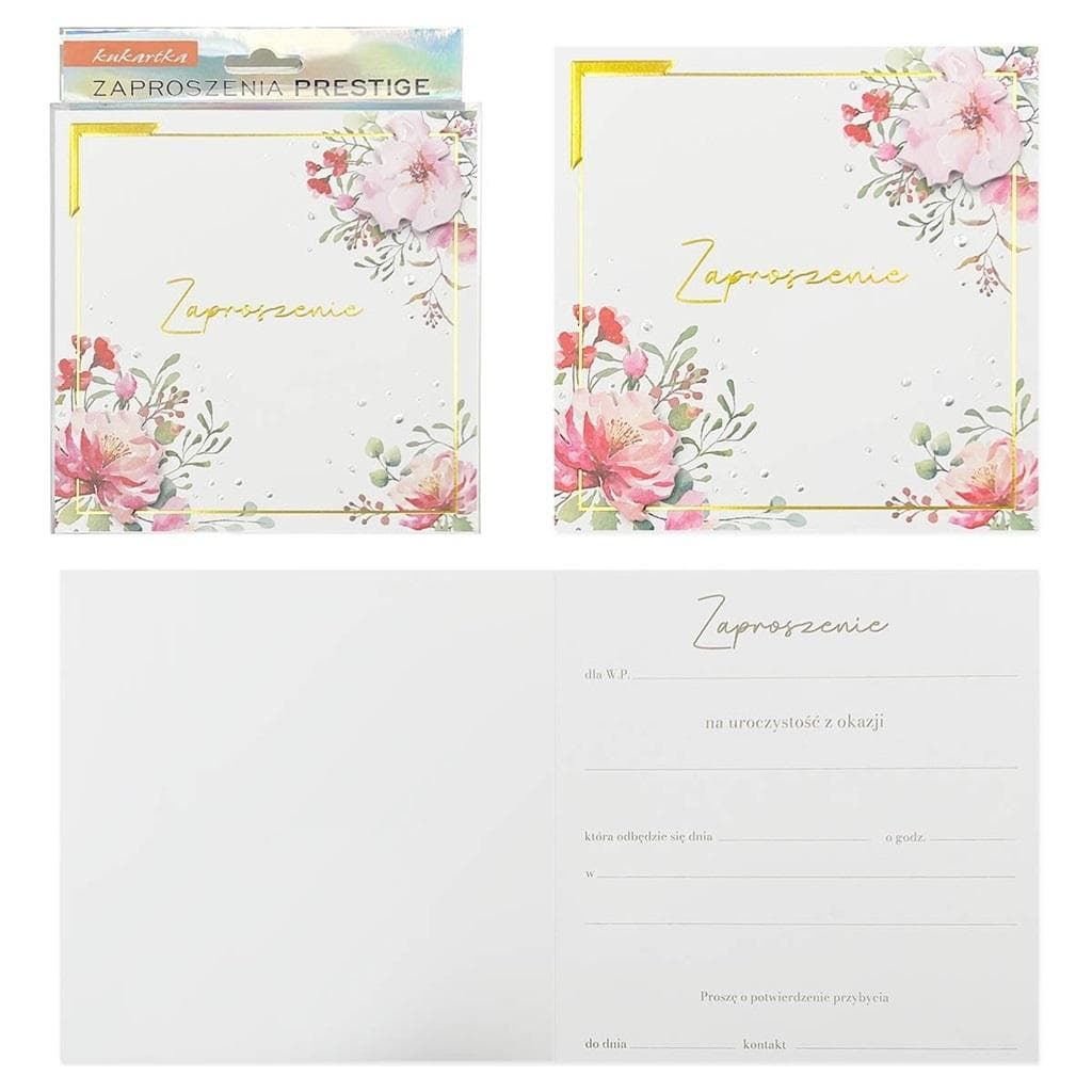 Eleganckie Zaproszenia Premium z Dekoracjami 5 sztuk